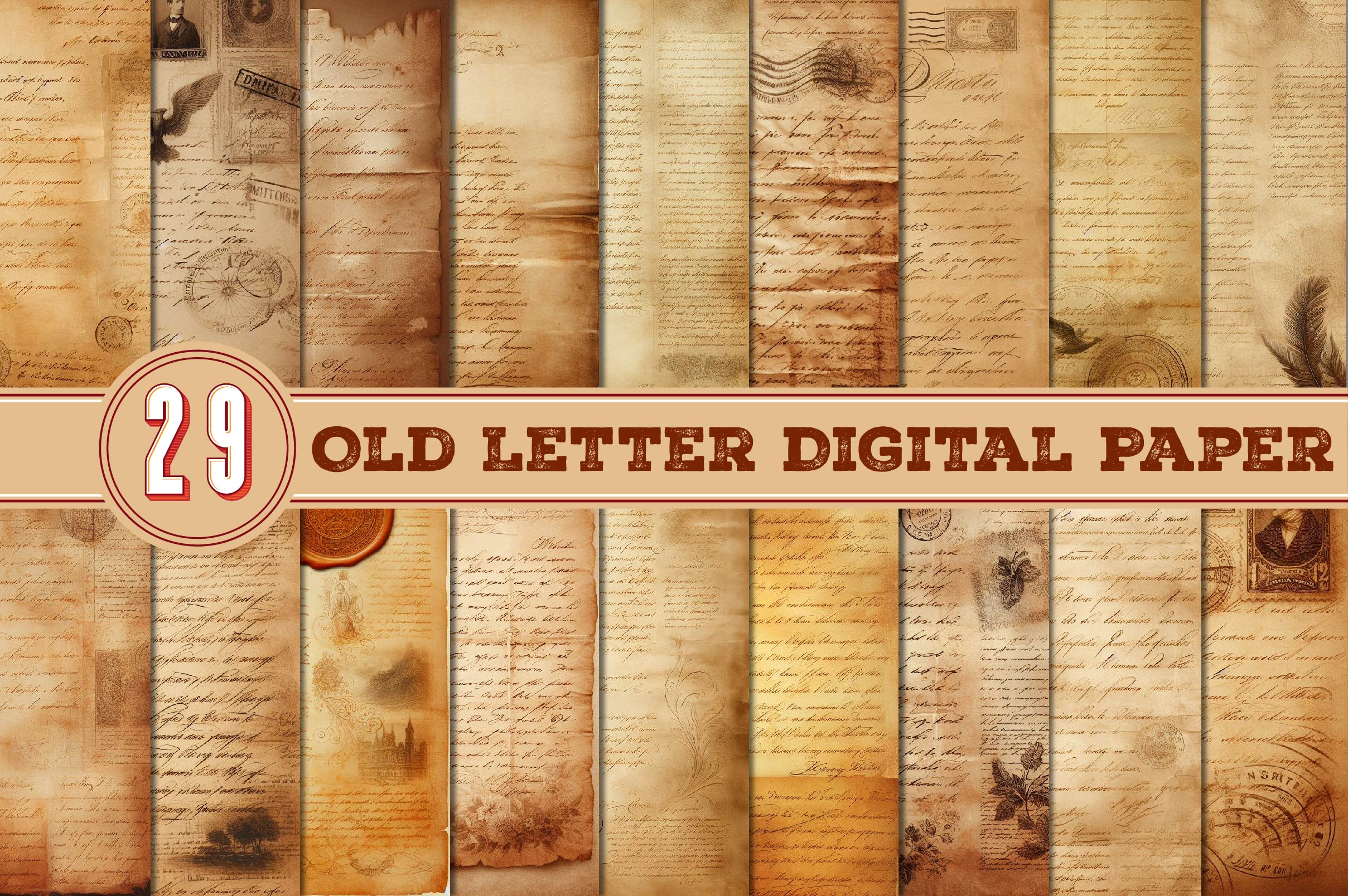 Old Letter Digital Paper Junk Journals