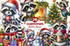 Christmas Raccoon Clipart Bundle