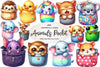 Peeking Cute Animals Pocket Clipart Bundle
