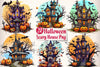 Scary Halloween Background Clipart Bundle