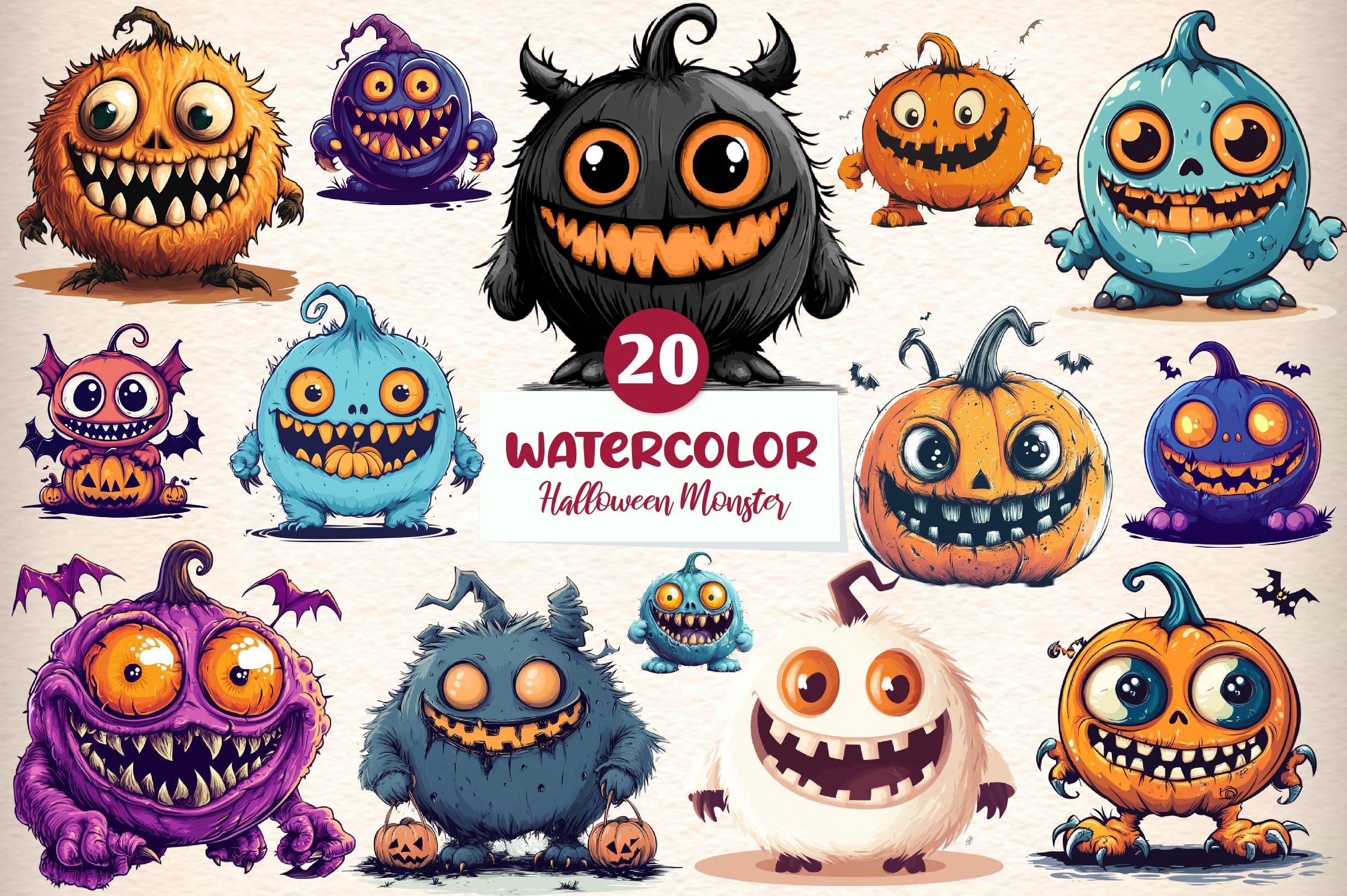 Halloween Monster Clipart Bundle