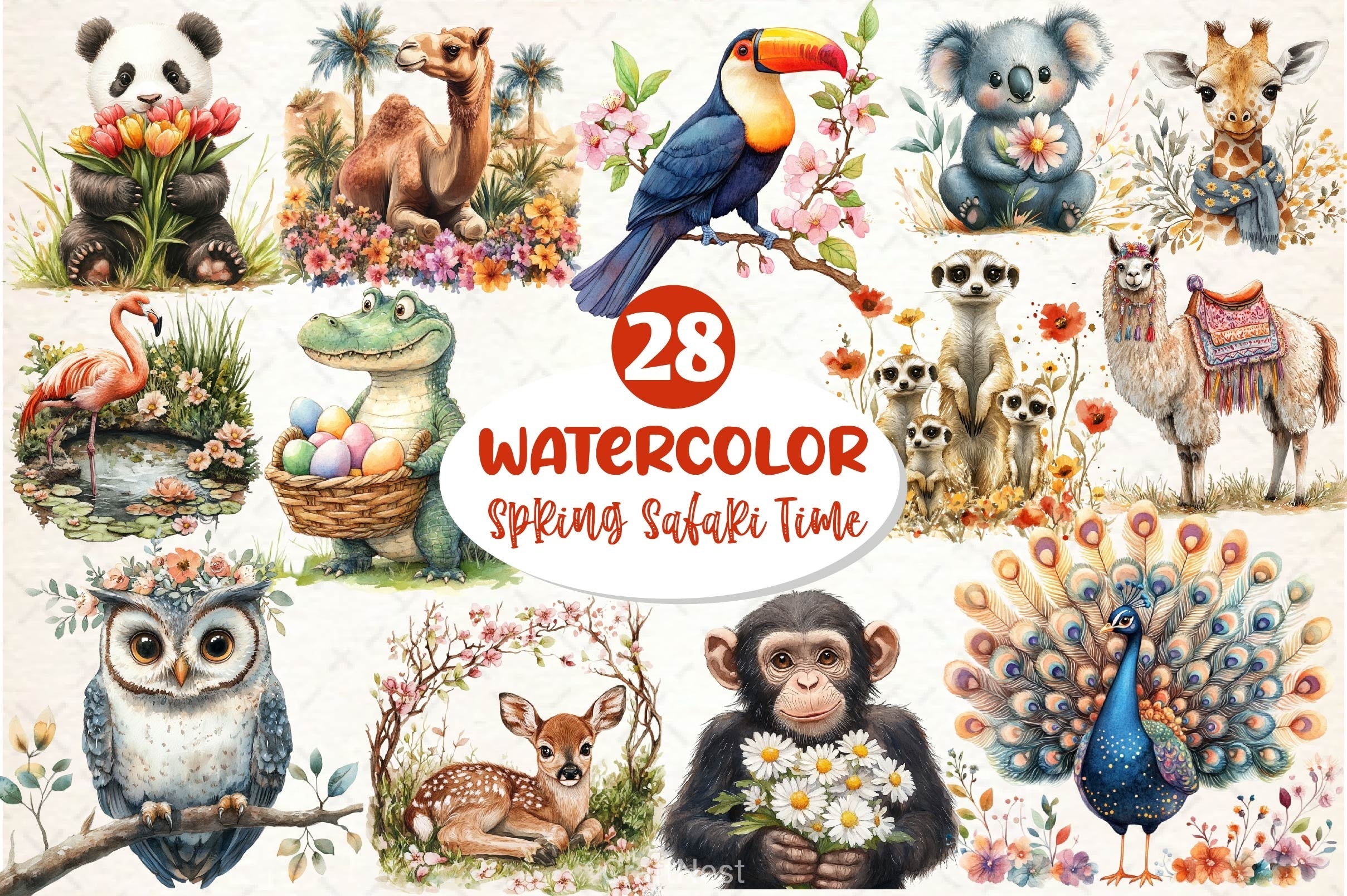 Spring Safari Time Clipart Bundle 2