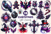 Gothic Christmas Ornaments Clipart Bundle