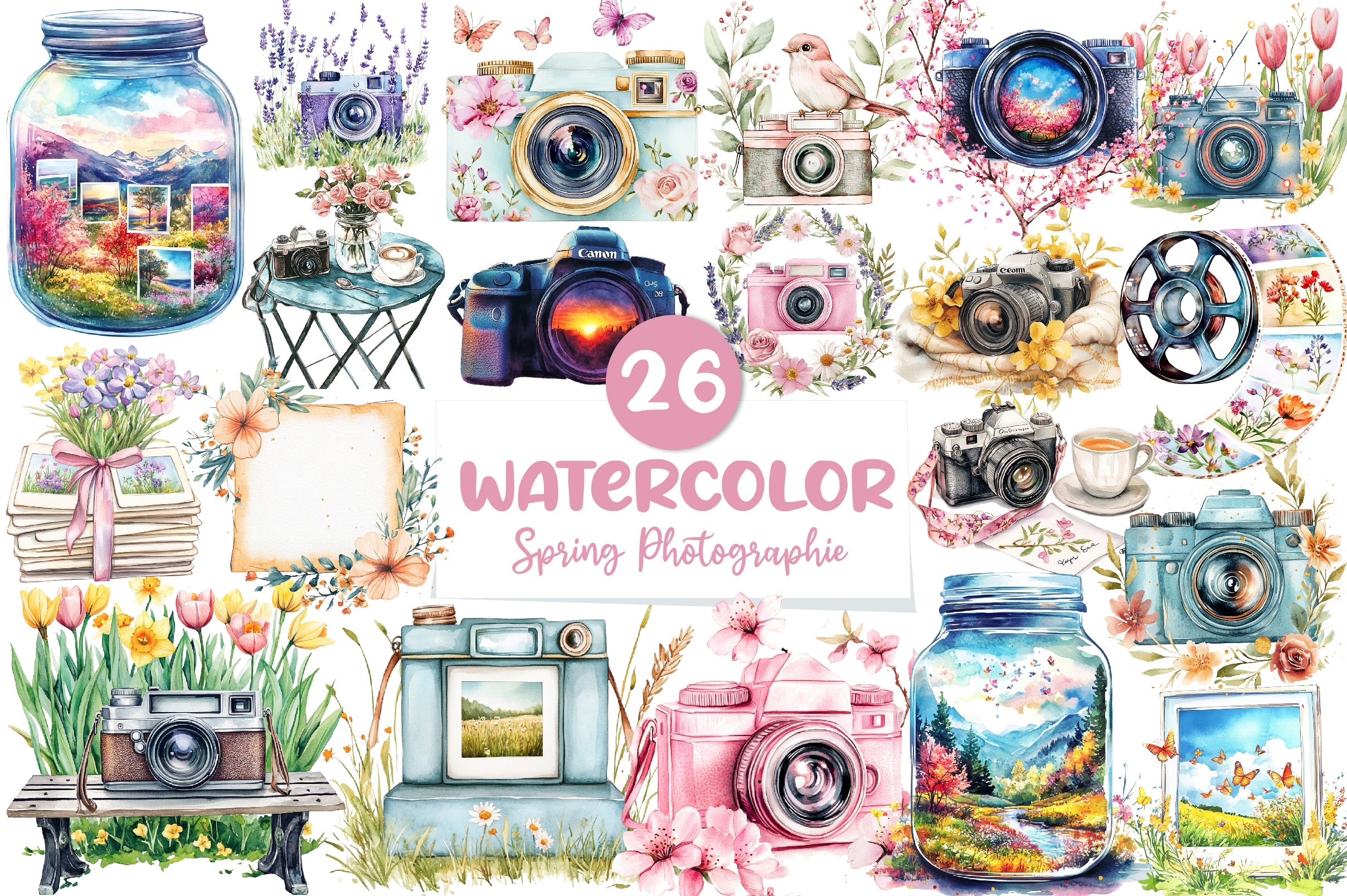 Spring Day Photography Clipart Bundle