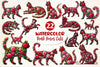 Valentine Pink Roses Cats Clipart Bundle 2