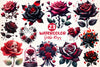 Valentine Gothic Roses Clipart Bundle