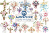 Spring Floral Cross Coquette Bow Clipart Bundle
