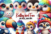 Knitting Bird Face Clipart Bundle