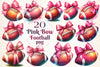 Coquette Pink Bow American Football Clipart Bundle