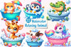 Cute Relaxing Animal Clipart Bundle
