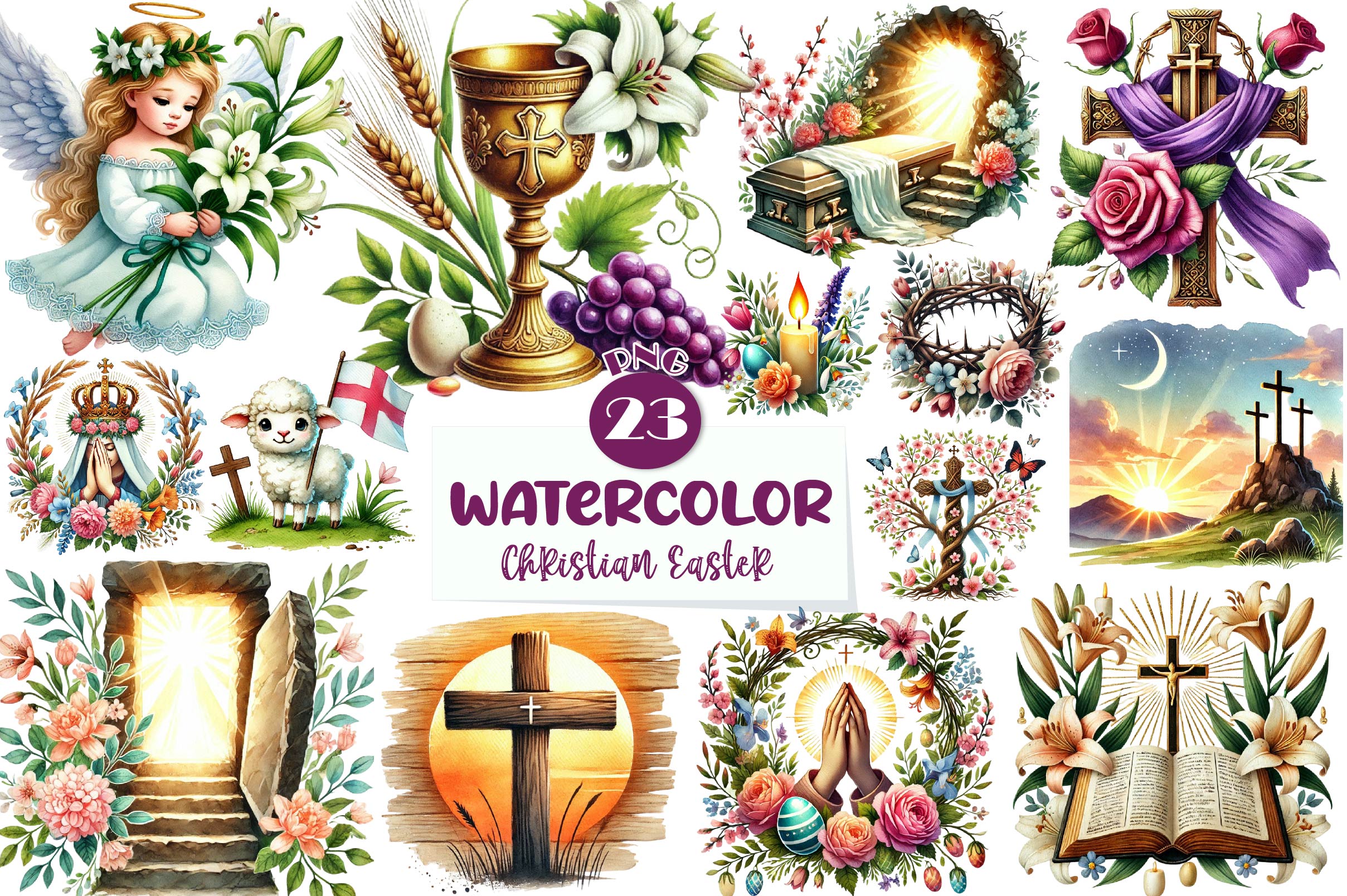 Christian Easter Clipart Bundle