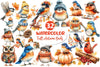Whimsical Fall Autumn Birds Clipart Bundle