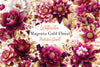 Magenta And Gold Floral Clipart Bundle