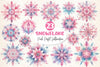 Pink Pastel Snowflake Clipart Bundle