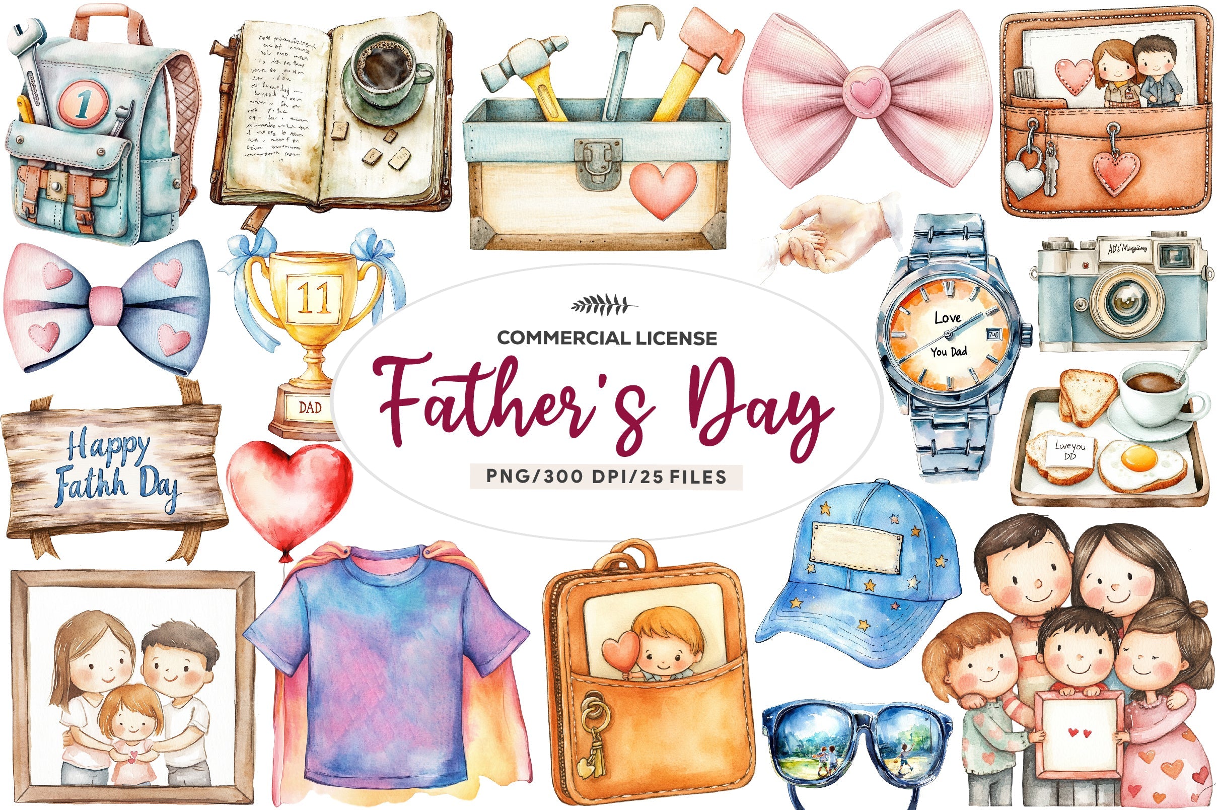 Fathers Day Clipart Bundle