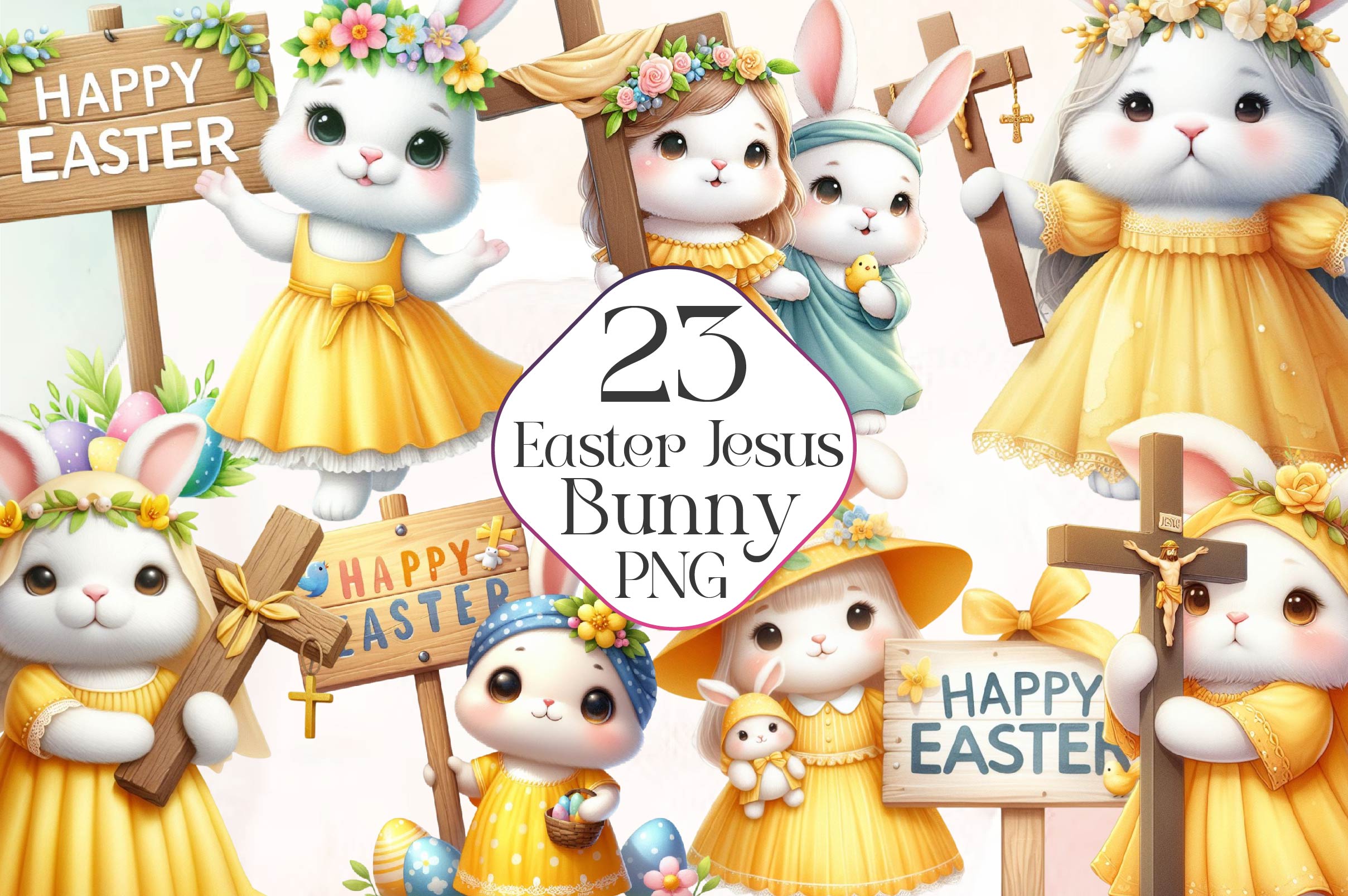Bunny Jesus Clipart Bundle