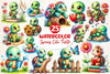 Spring Cute Turtle Clipart Bundle