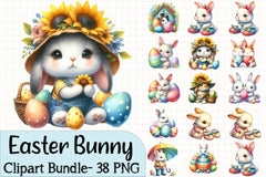 Cute Easter Bunny Clipart Bundle 50 - CraftNest - Digital Crafting and Art