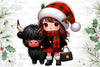 African American Christmas Girl Clipart Bundle 1