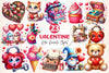 Retro Romantic Valentine Clipart Bundle 2