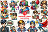 Pop Art Boy Clipart Bundle