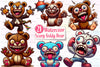 Spooky Scary Teddy Bear Clipart Bundle