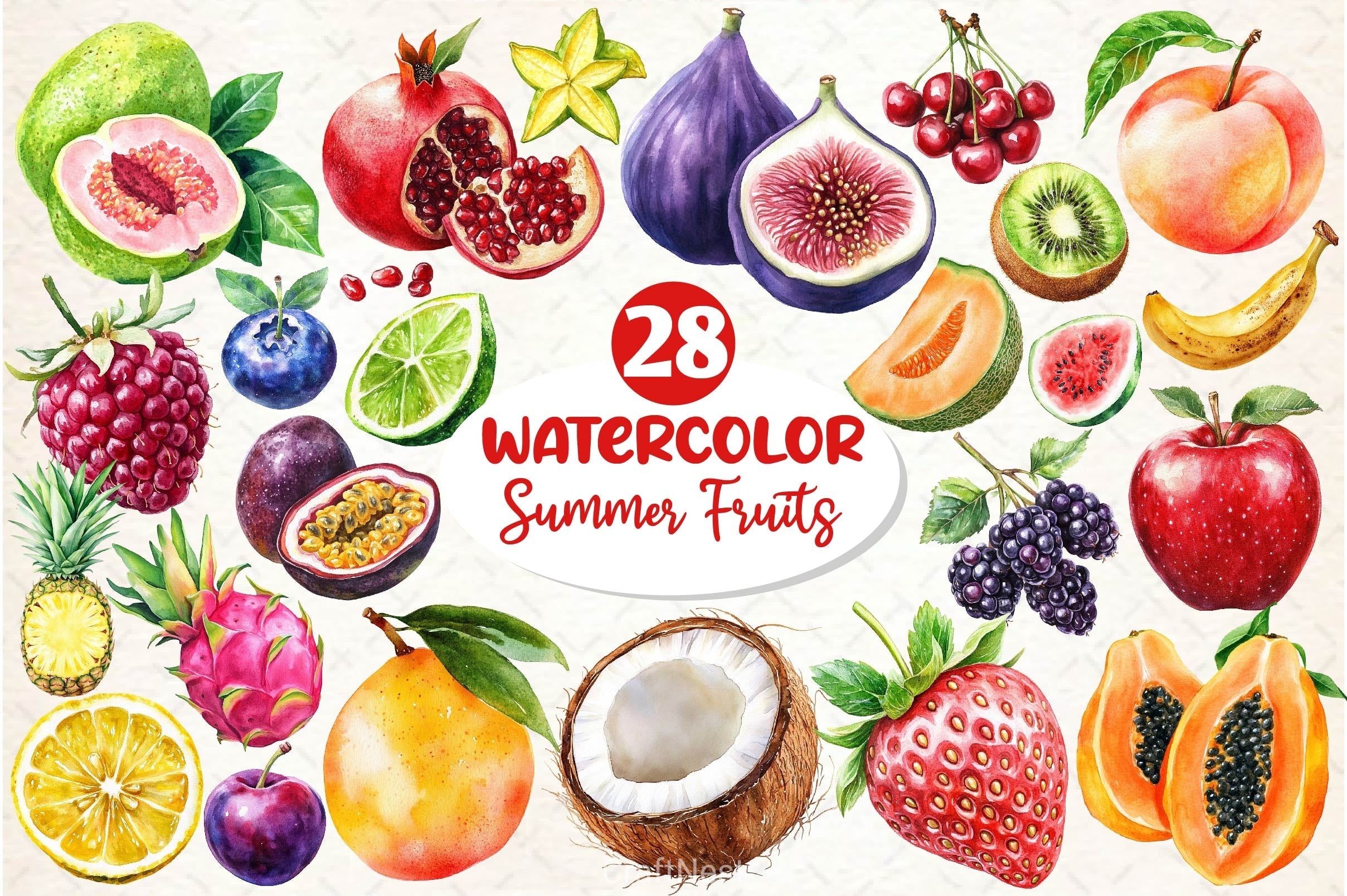 Summer Fruits Clipart Bundle 2