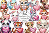 Cute Happy Mothers Day Animals Clipart Bundle