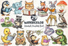 Funny Animals Reading Book Clipart Bundle 3