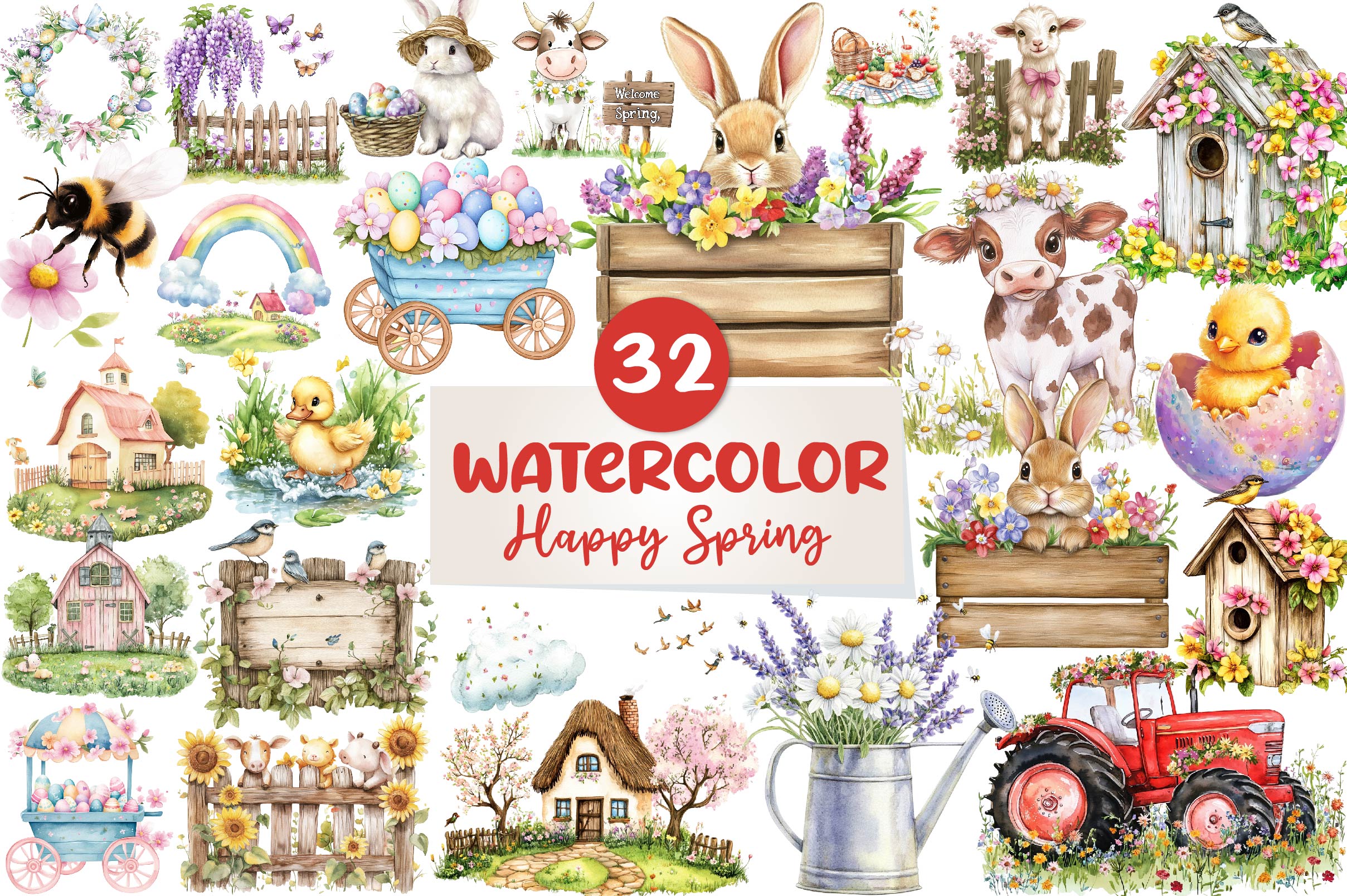Happy Spring Clipart Bundle 1