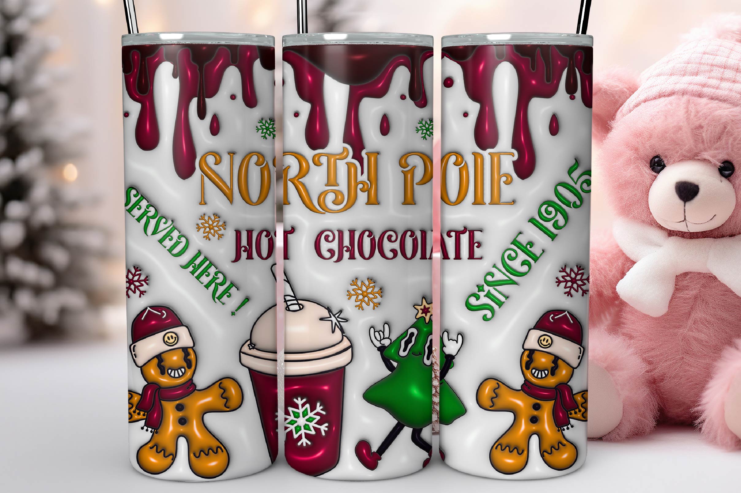 3D Christmas Inflated Tumbler Bundle