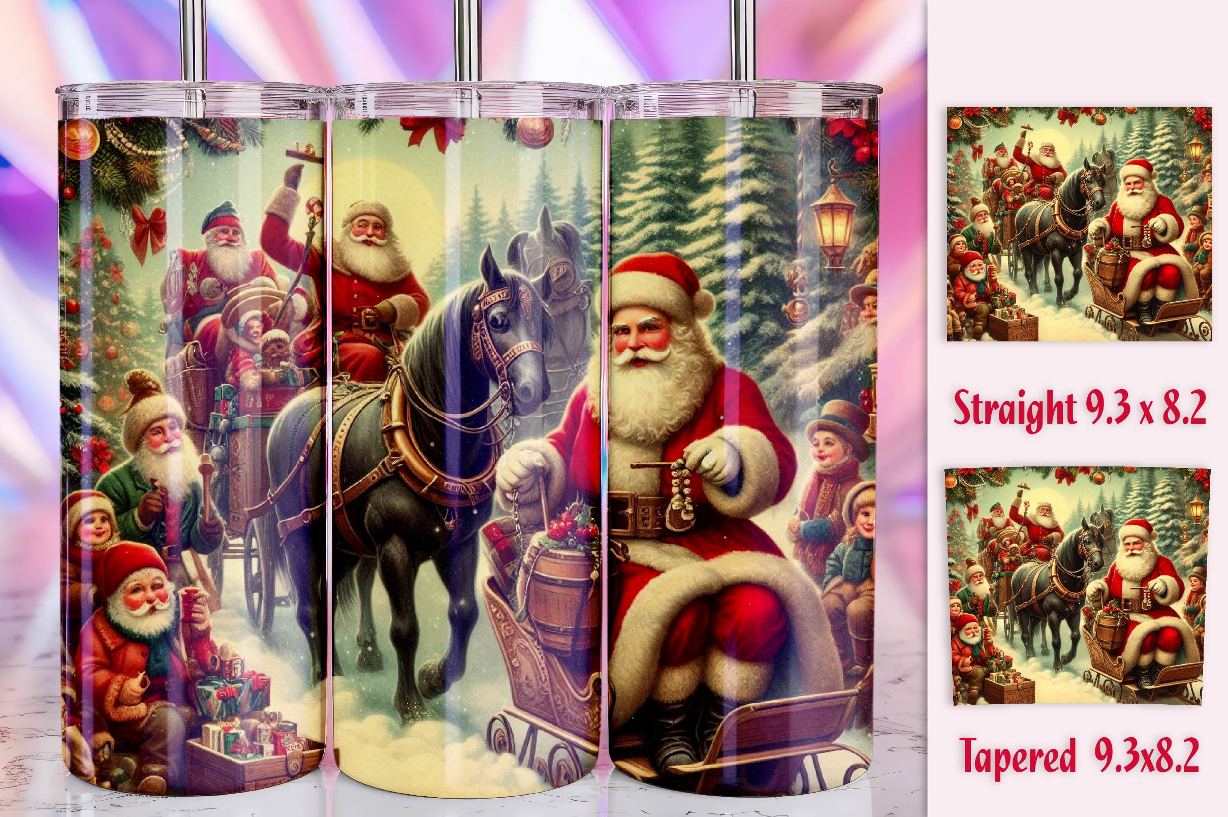 Christmas Santa Tumbler Bundle 4