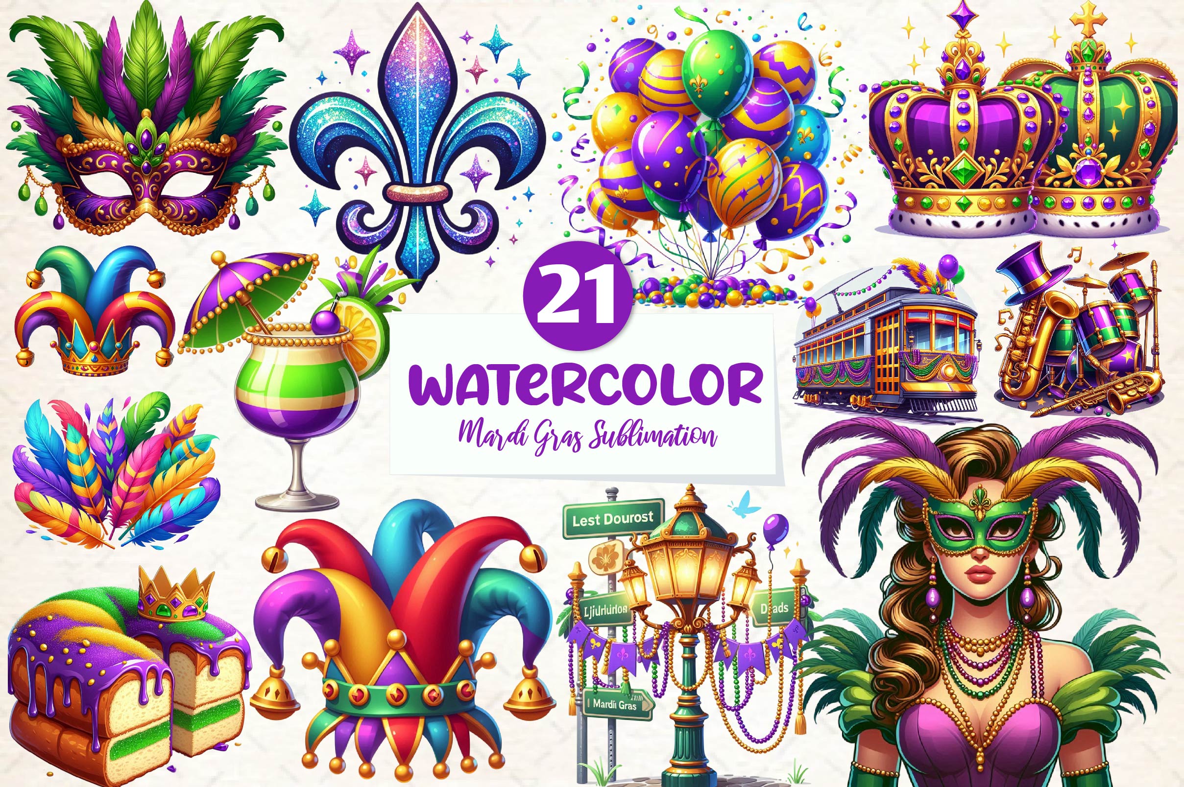 Mardi Gras Clipart Bundle 3