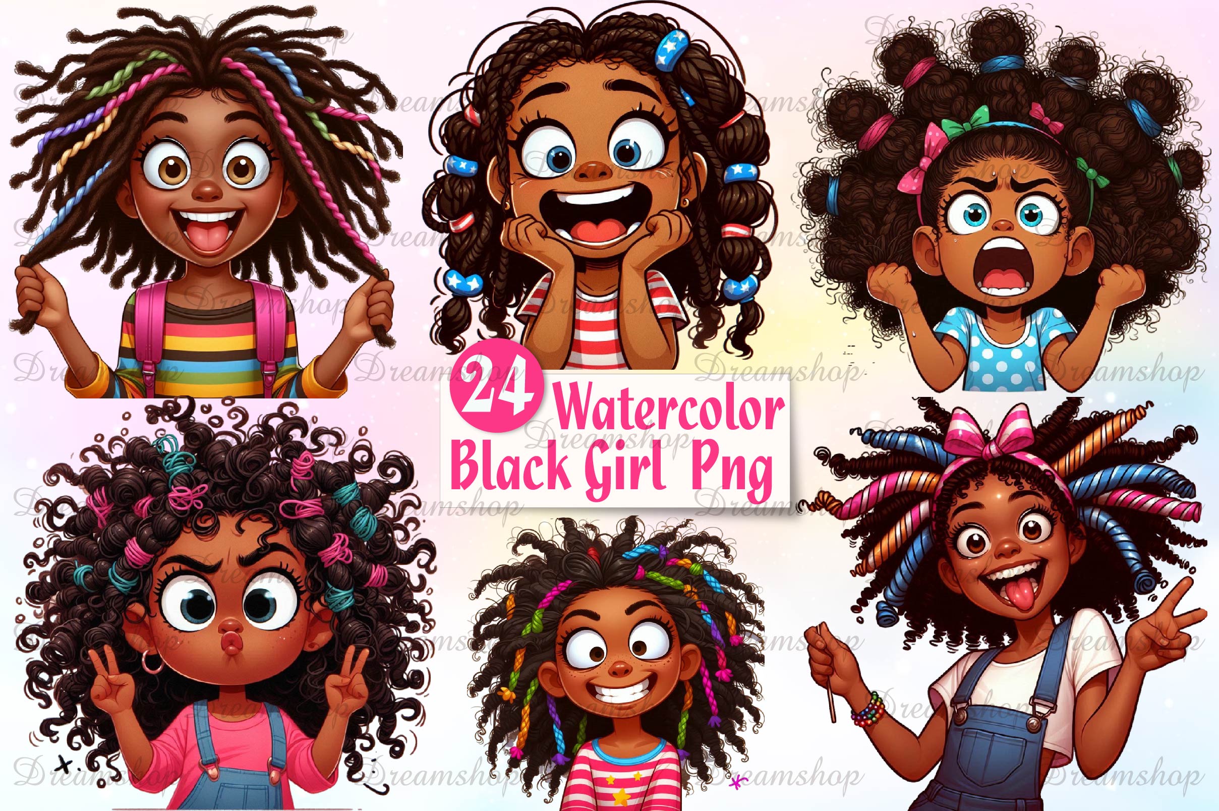 Black Girl Clipart Bundle