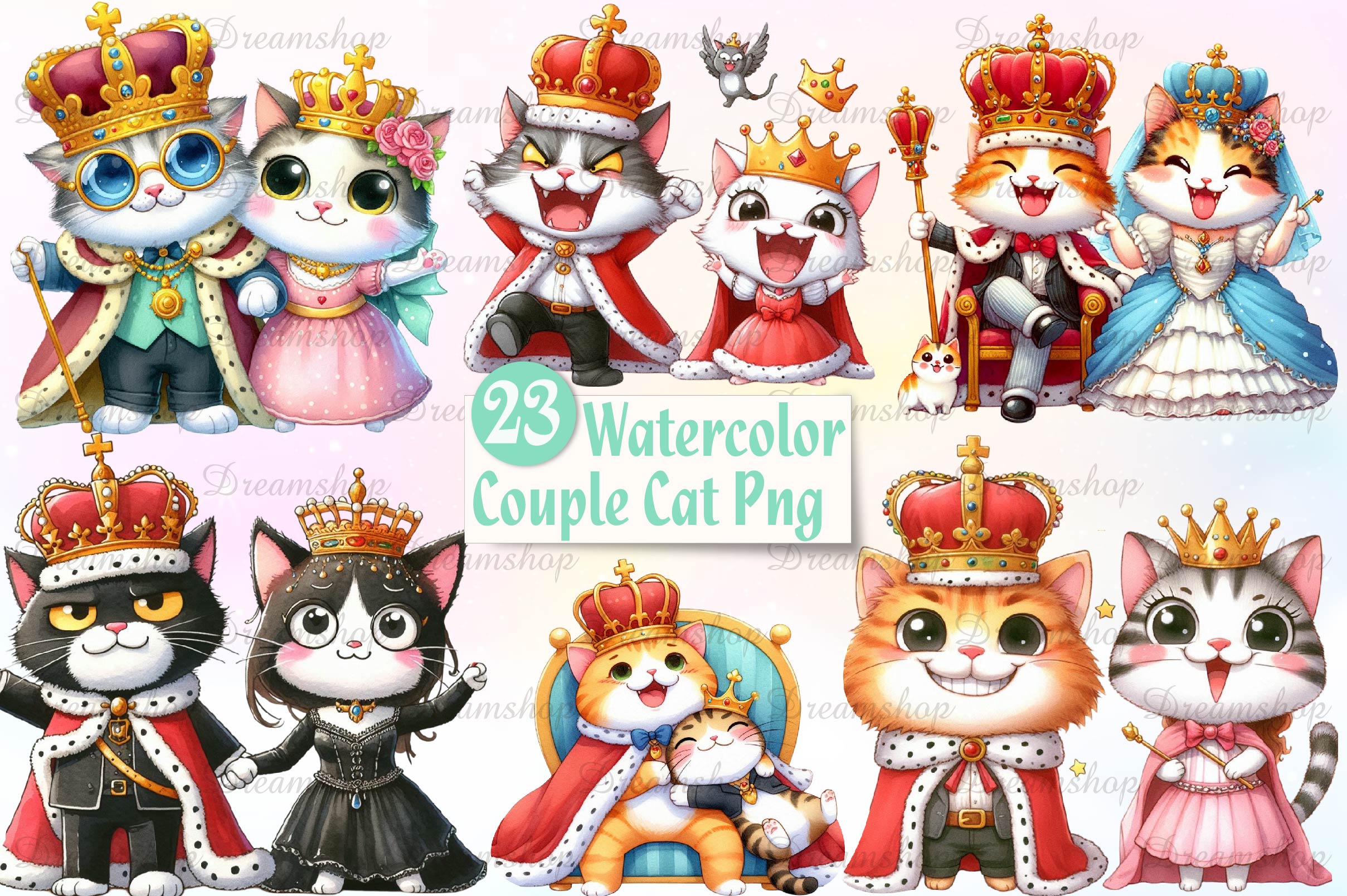 Halloween Couple Cat Clipart Bundle