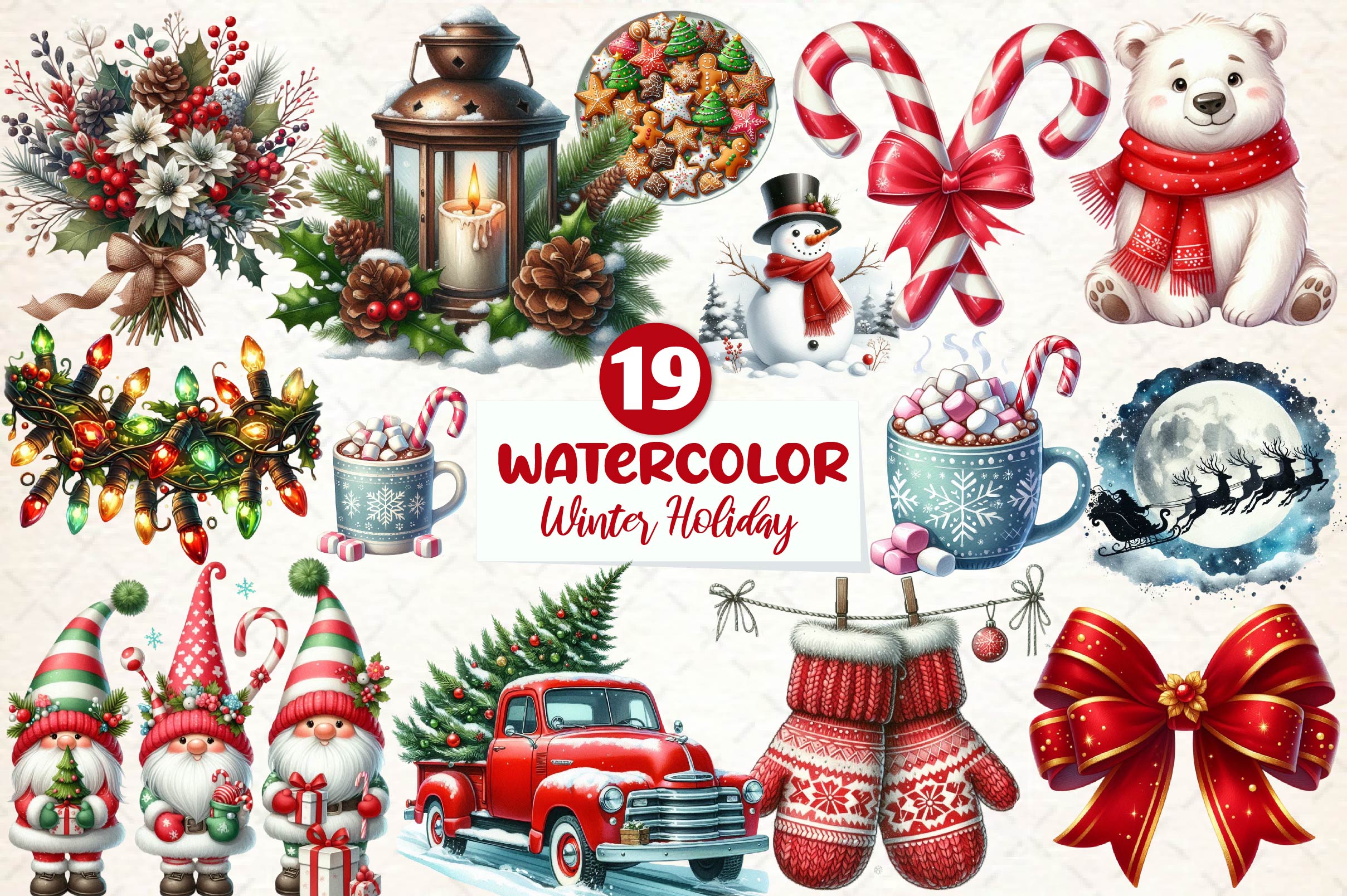 Winter Holiday Clipart Bundle