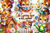 Cute Spring Tiger Clipart Bundle