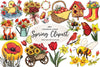 Red & Yellow Spring Clipart Bundle