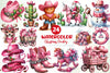 Pink Christmas Cowboy Clipart Bundle