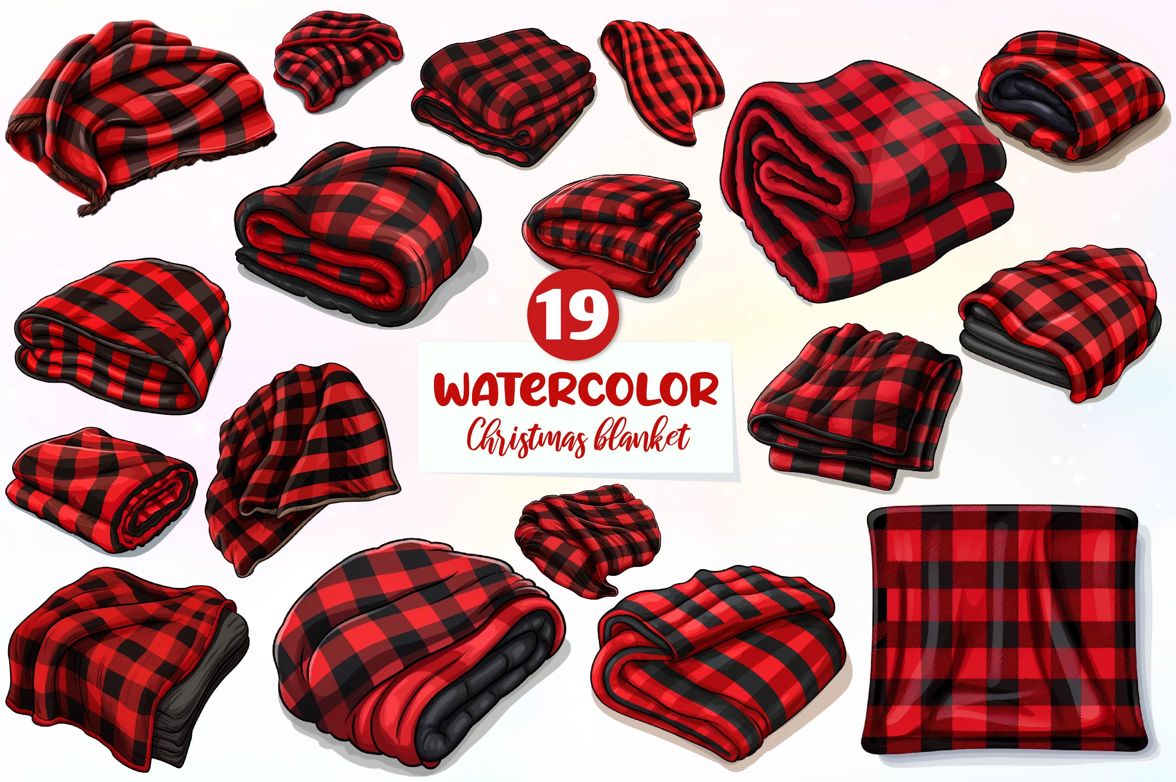 Christmas Blanket Clipart Bundle