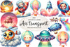 Cute Air Transport Clipart Bundle