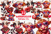 Cute Valentine Cow Clipart Bundle