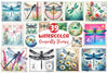 Dragonfly Postage Stamps Clipart Bundle