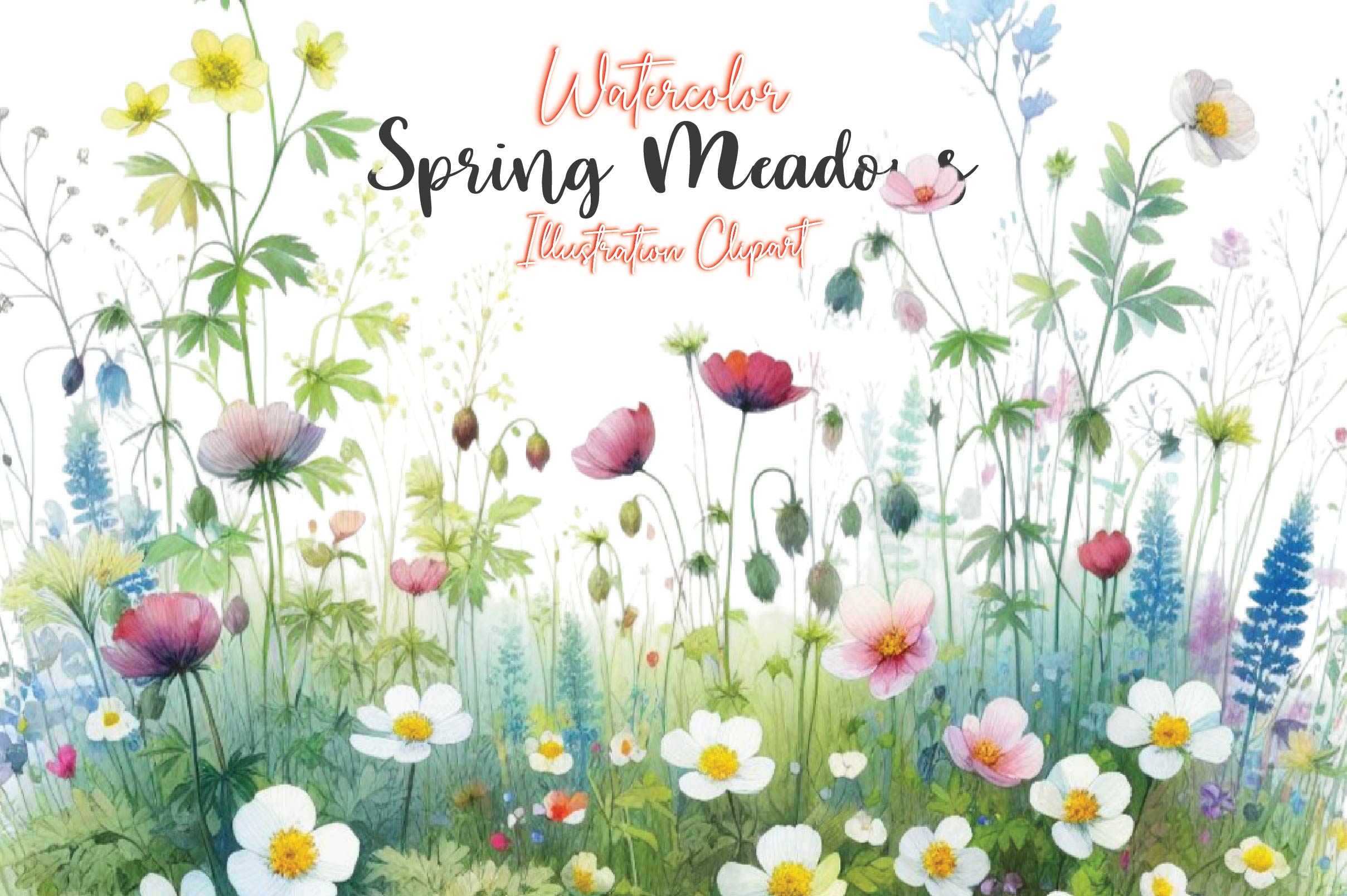 Spring Meadows Clipart Bundle