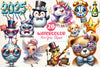 Sparkling New Year Character Clipart Bundle