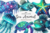 Bioluminescent Sea Animal Cliparts Clipart Bundle