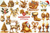 Gold Christmas Luxury Clipart Bundle