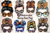 Messy Bun Halloween Clipart Bundle