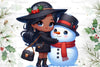 African American Christmas Girl Clipart Bundle 19
