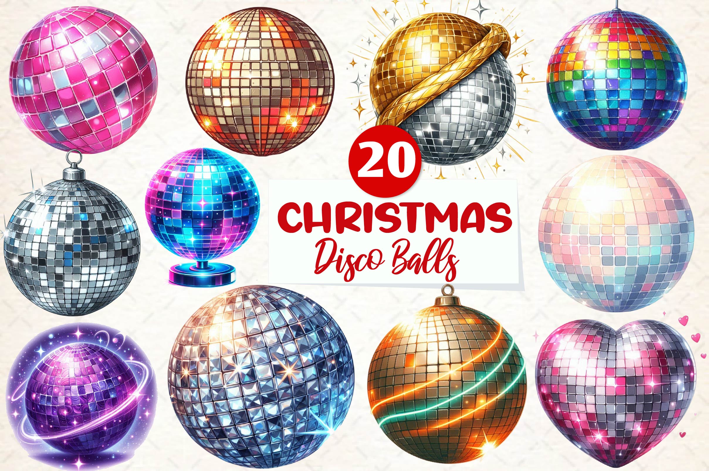 Disco Balls Clipart Bundle